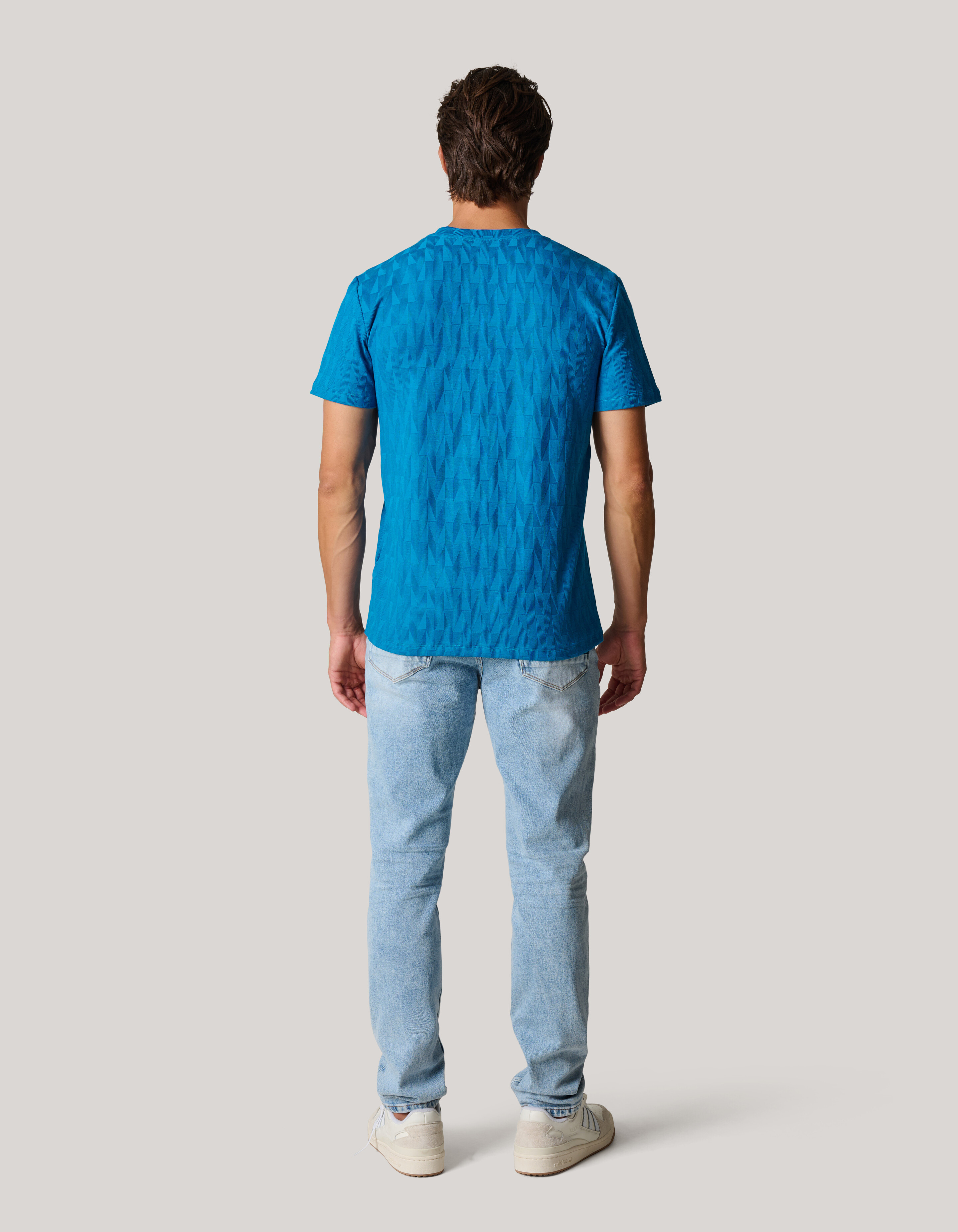 Jacquard T-Shirt Blau SHOEBY MEN