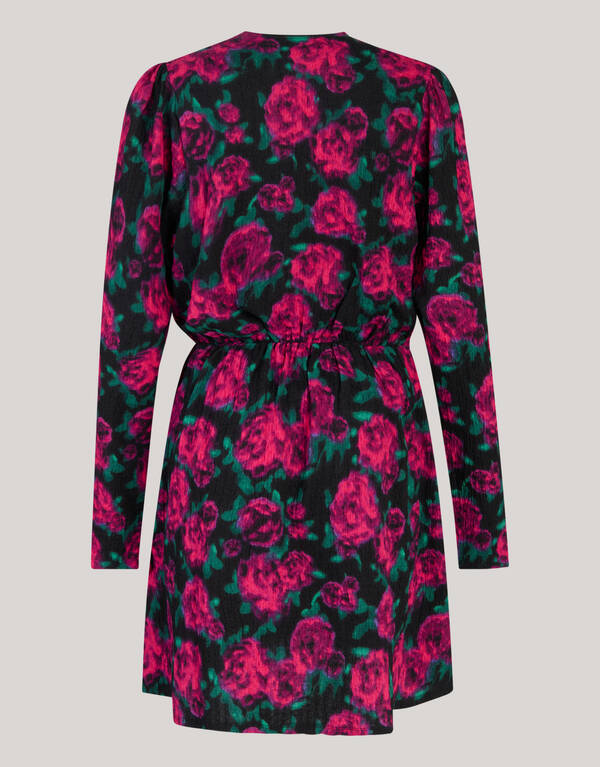 Bedrucktes Crinkle-Kleid Schwarz SHOEBY WOMEN