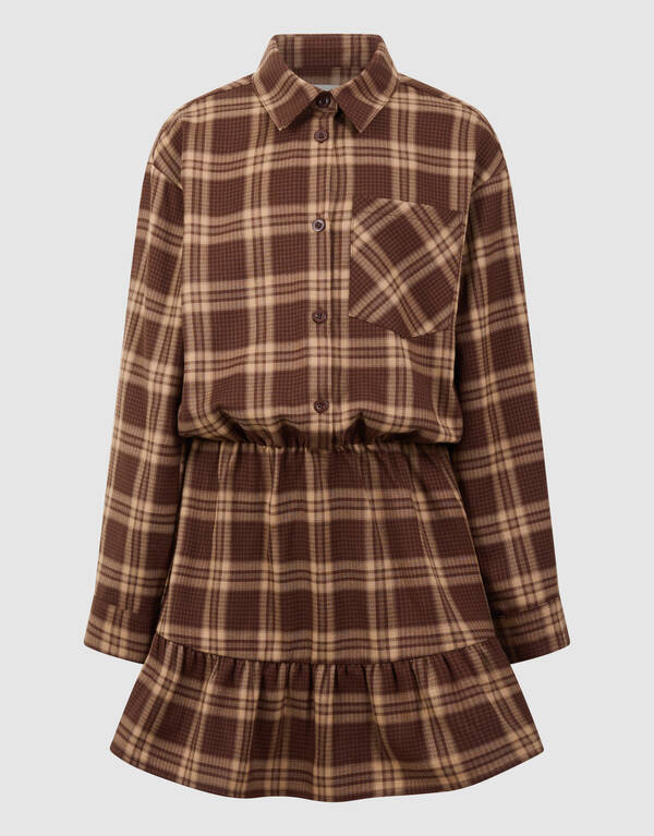 Kariertes Kleid Braun SHOEBY GIRLS