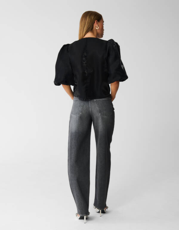 Shiny Puff Bluse Schwarz SHOEBY WOMEN