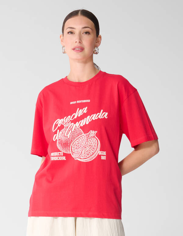 Granada Artwork T-Shirt Rot SHOEBY WOMEN