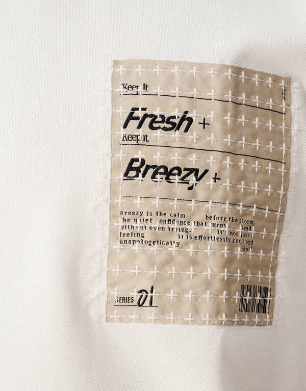 Gen&auml;htes Kunstwerk T-shirt Gebroken Wit SHOEBY MEN