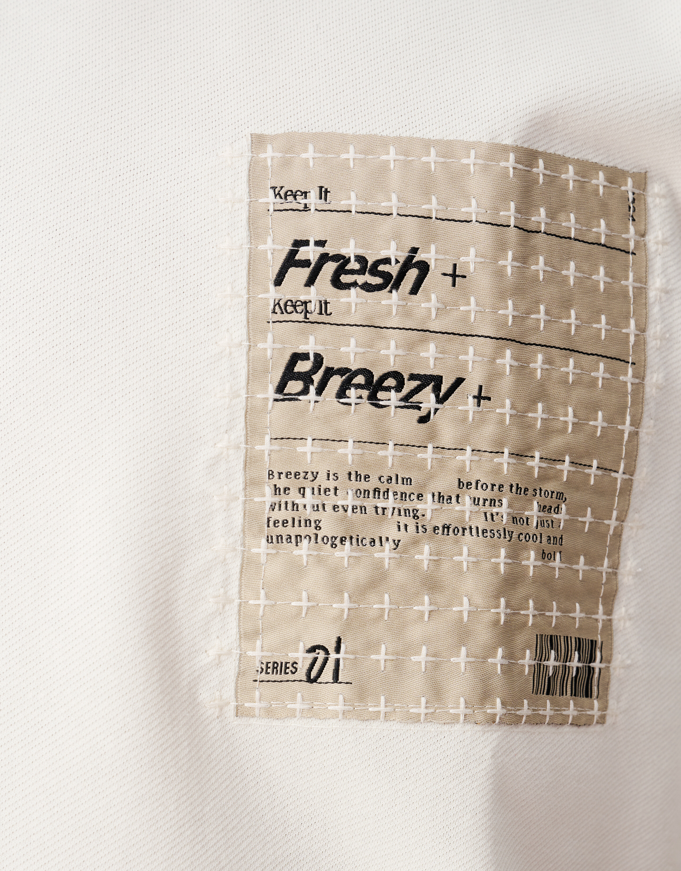 Genähtes Kunstwerk T-shirt Gebroken Wit SHOEBY MEN