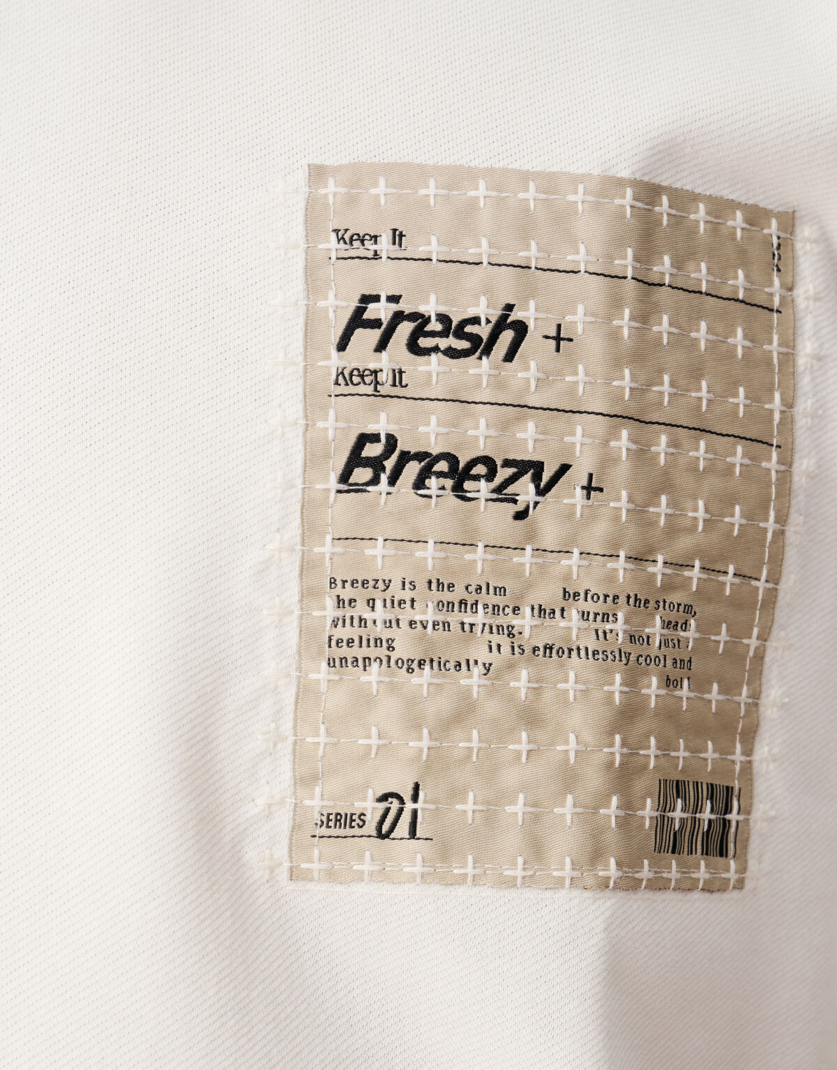 Genähtes Kunstwerk T-shirt Gebroken Wit SHOEBY MEN