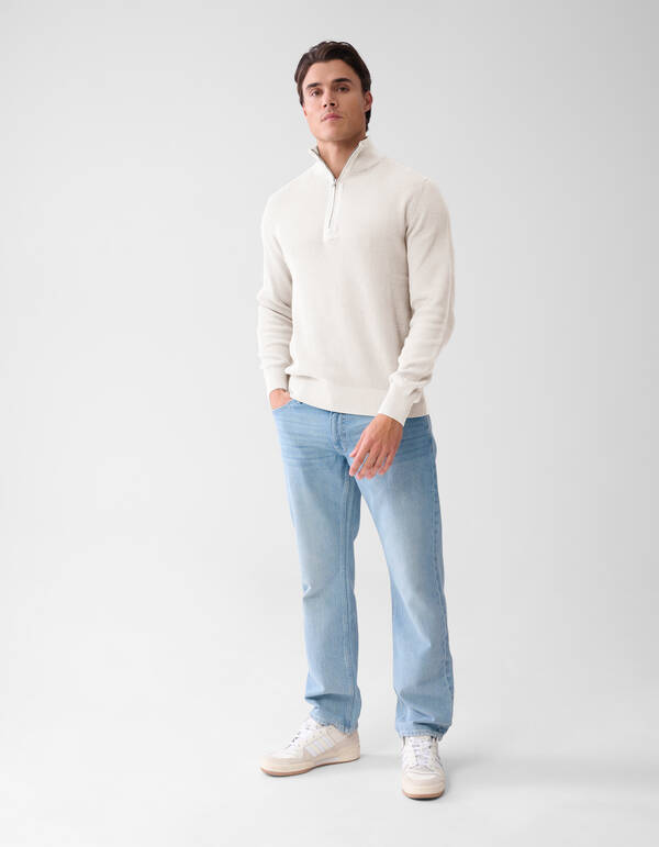 Zipper Trui Gebroken Wit SHOEBY MEN