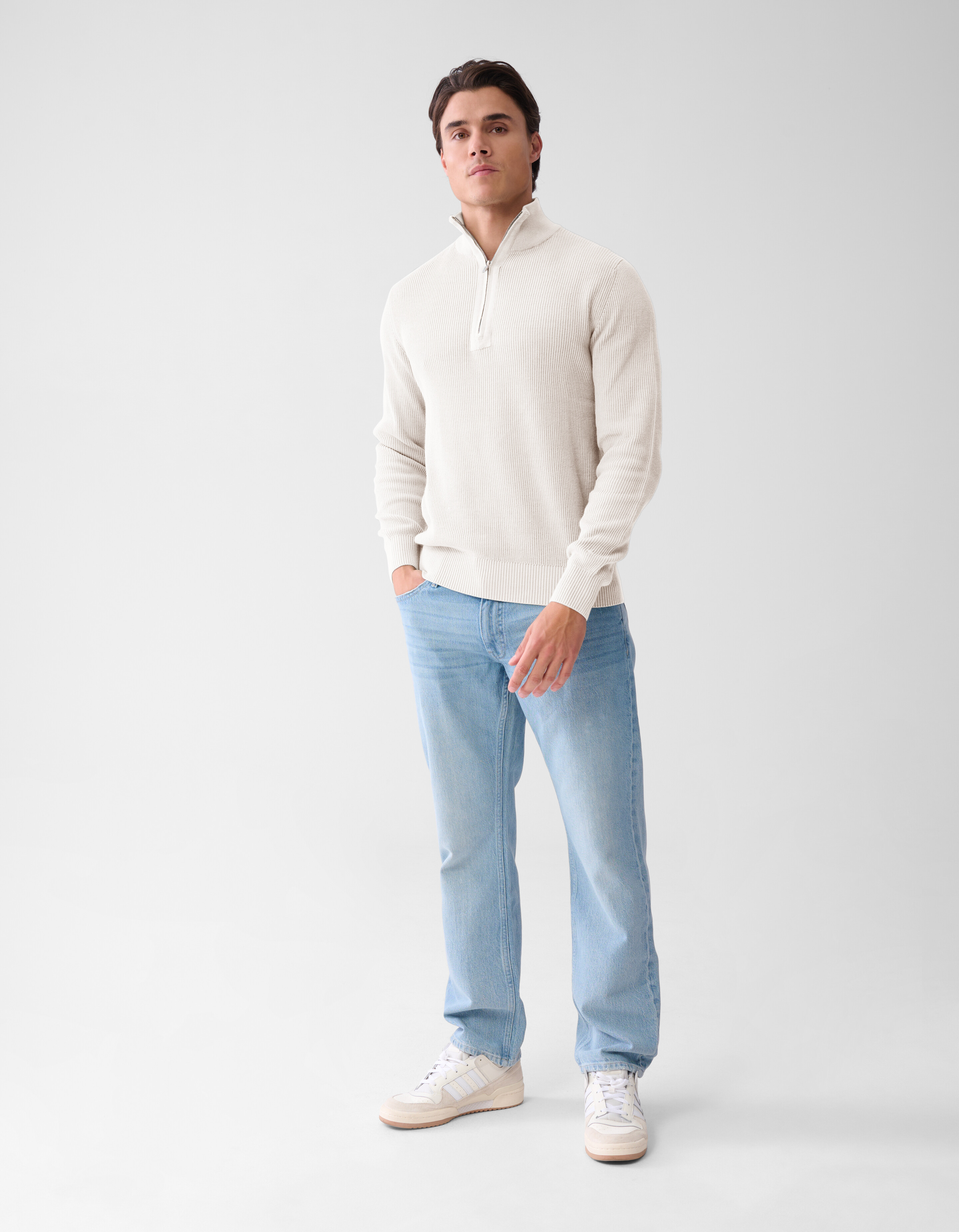 Zipper Trui Gebroken Wit SHOEBY MEN