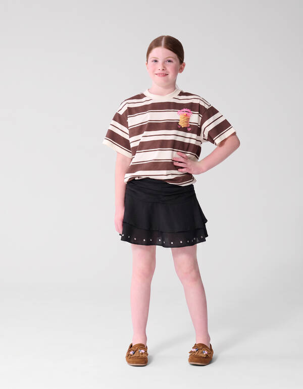 Ruffle Stud Rok Schwarz SHOEBY GIRLS