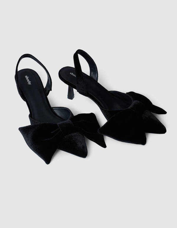 Samt Schleifenabsatz Schwarz SHOEBY SHOES