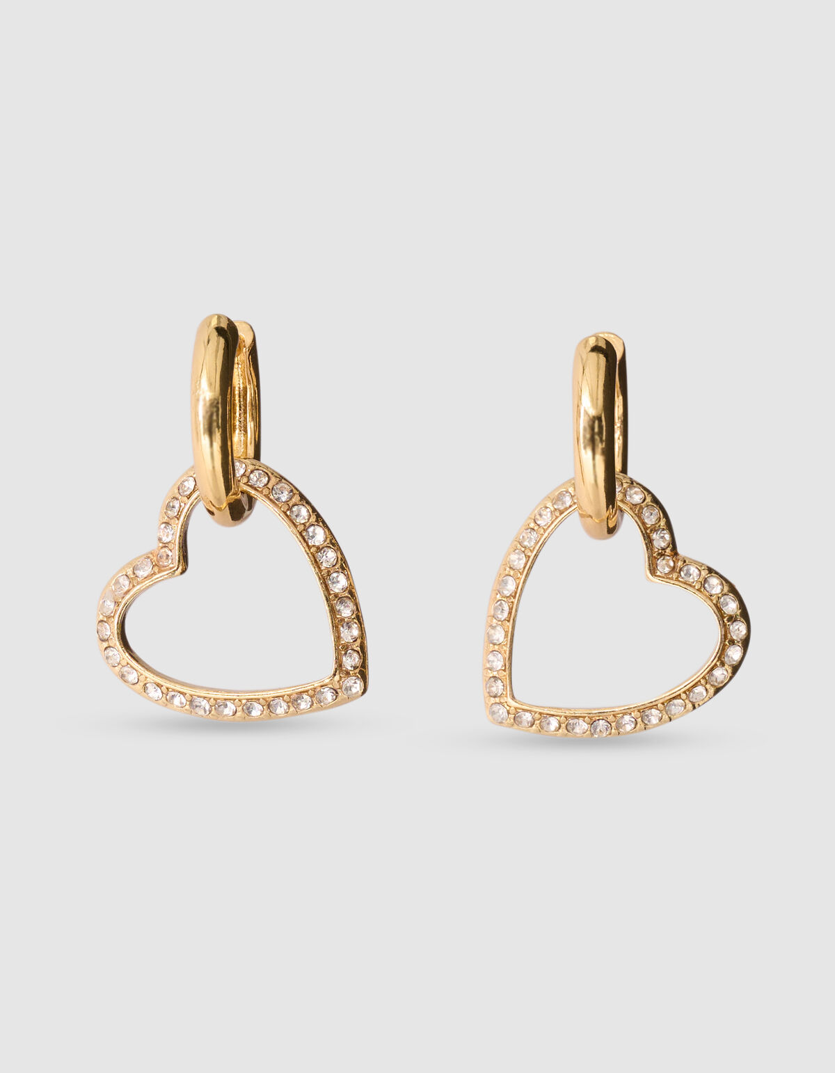 Strass-Herz-Creolen Ohrringe Gold SHOEBY ACCESSOIRES