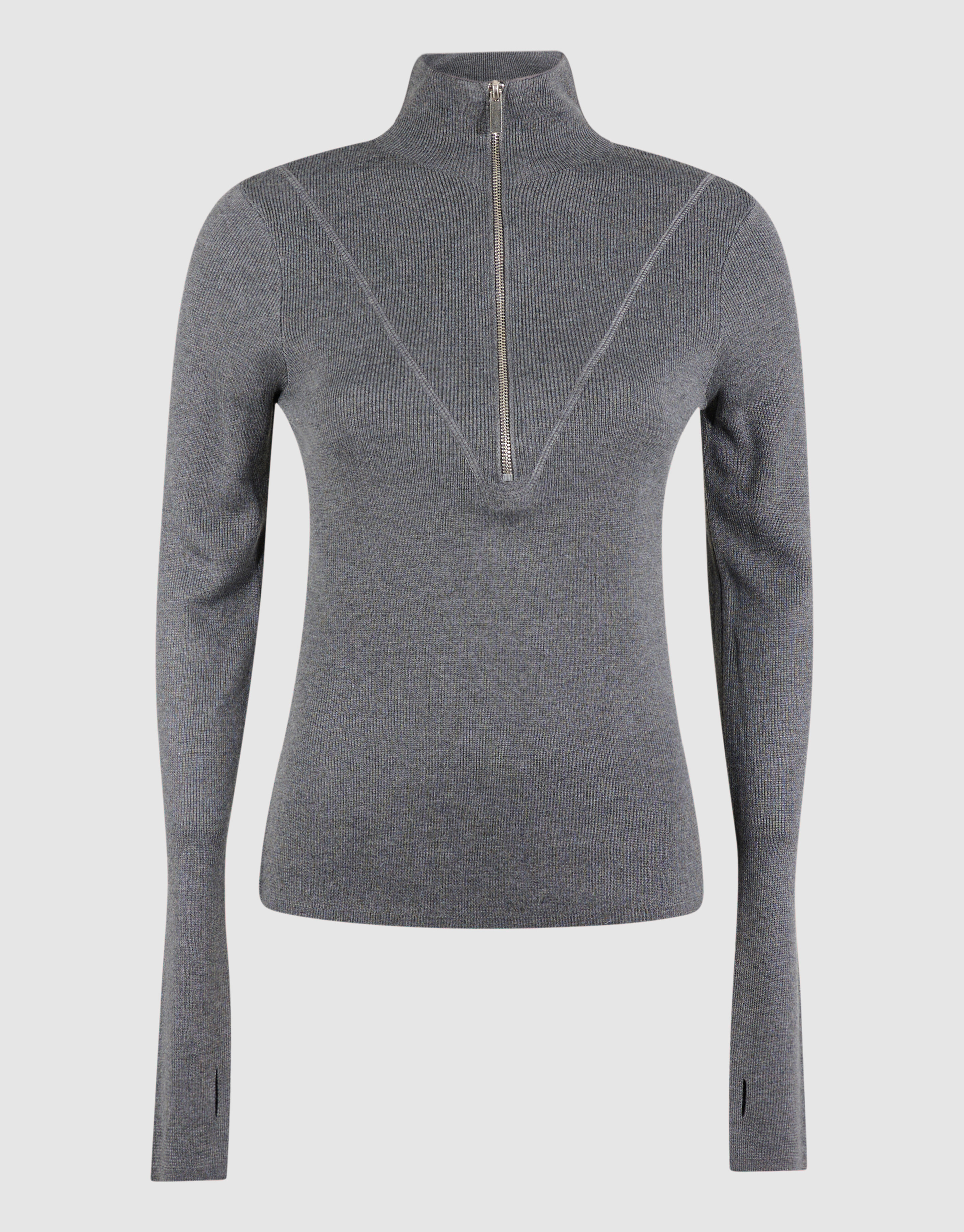 Ski-Pullover mit halbem Rei&szlig;verschluss grau SHOEBY WOMEN