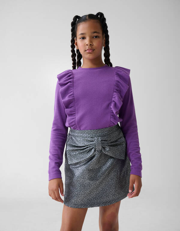 Kabel Ruffle Longsleeeve Top Lila SHOEBY GIRLS