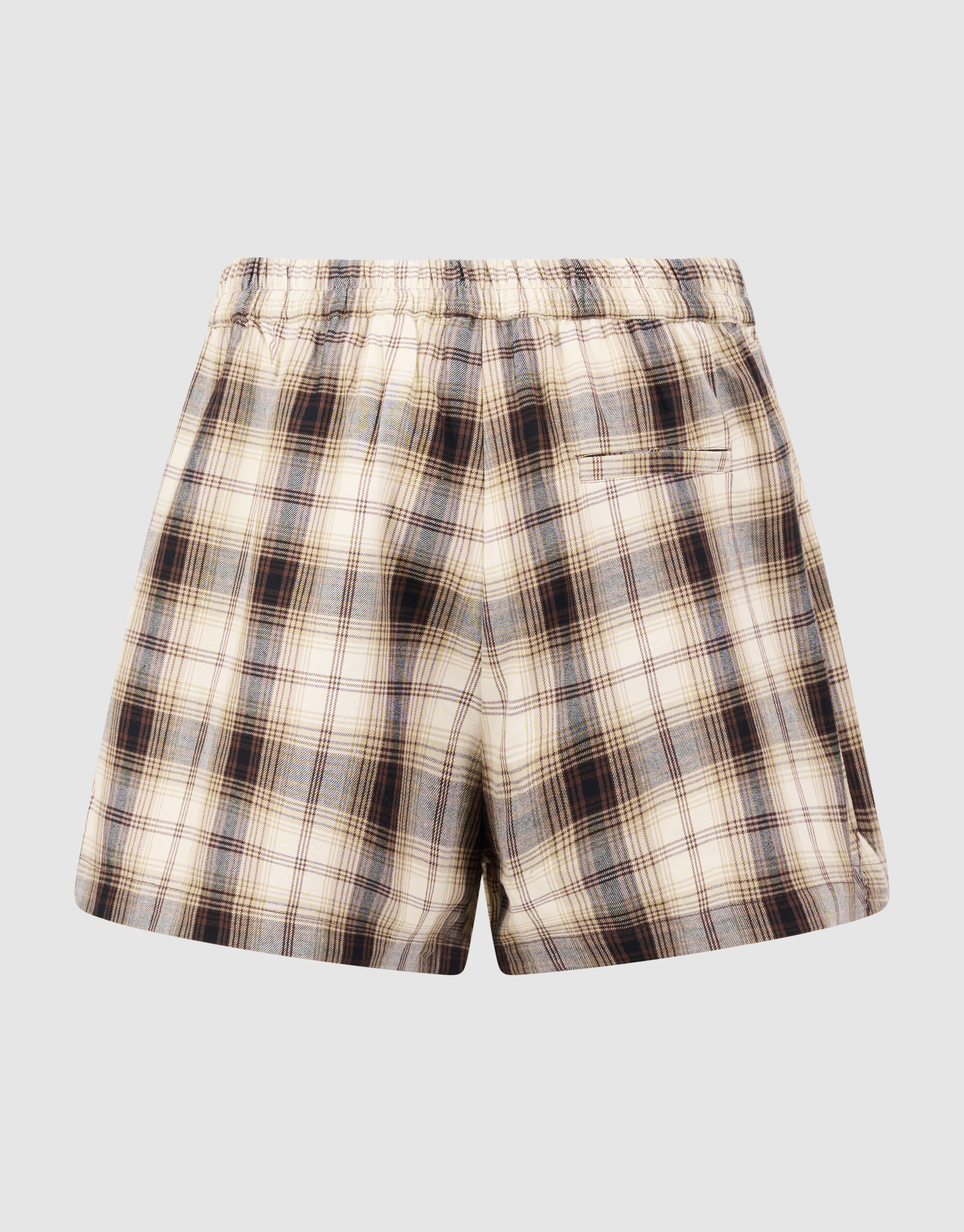 Karierte Shorts mit Perlenverzierung Braun SHOEBY WOMEN