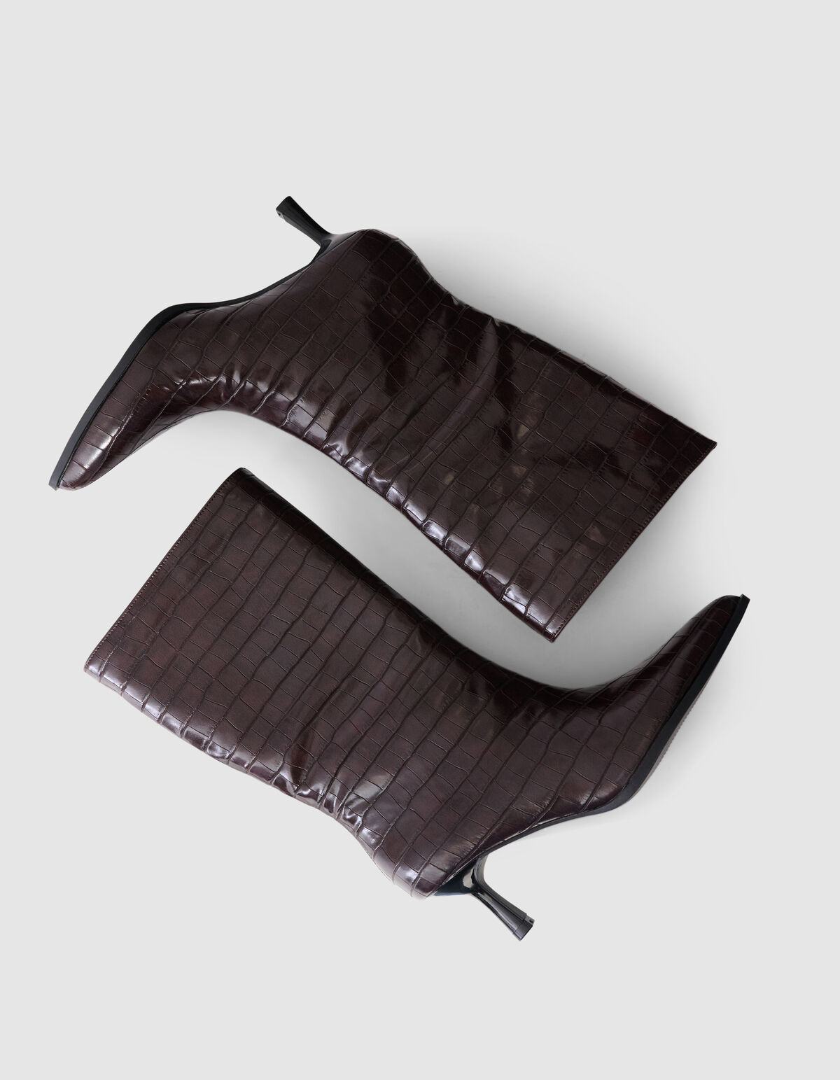 Croco Lackstiefel Dunkelbraun SHOEBY SHOES