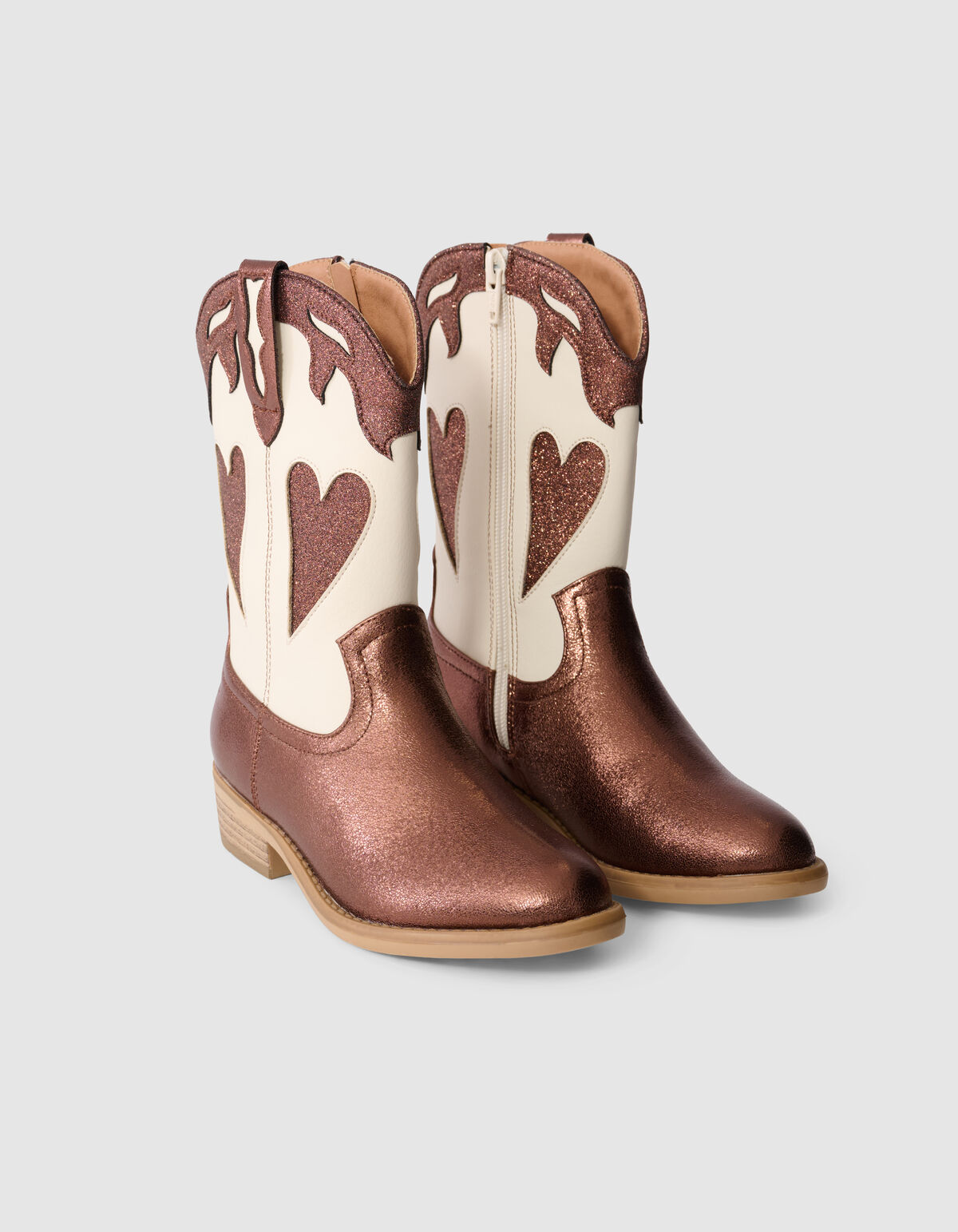 Western Shiny Heart Stiefel Braun SHOEBY SHOES