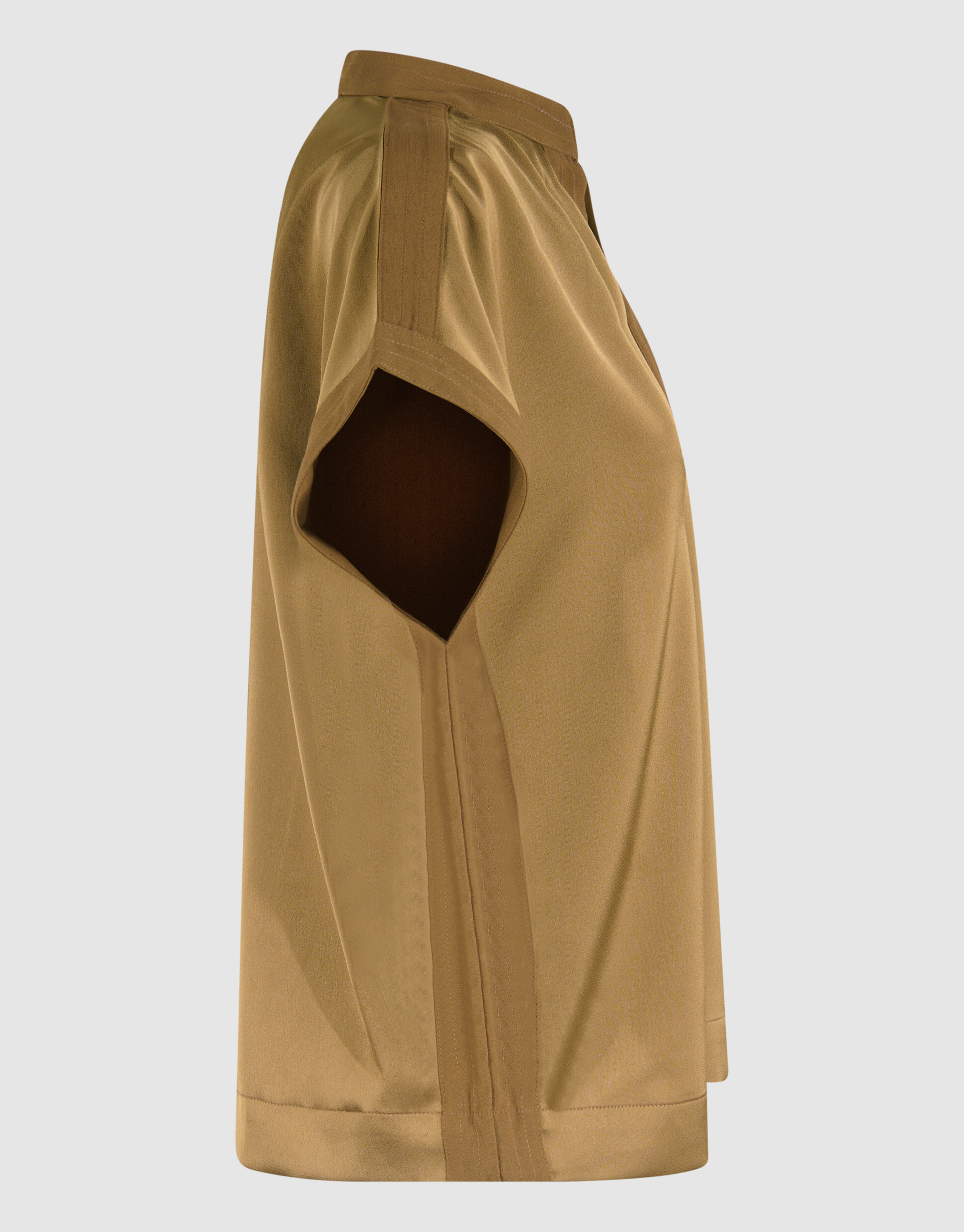Satin Top mit V-Ausschnitt Camel SHOEBY WOMEN