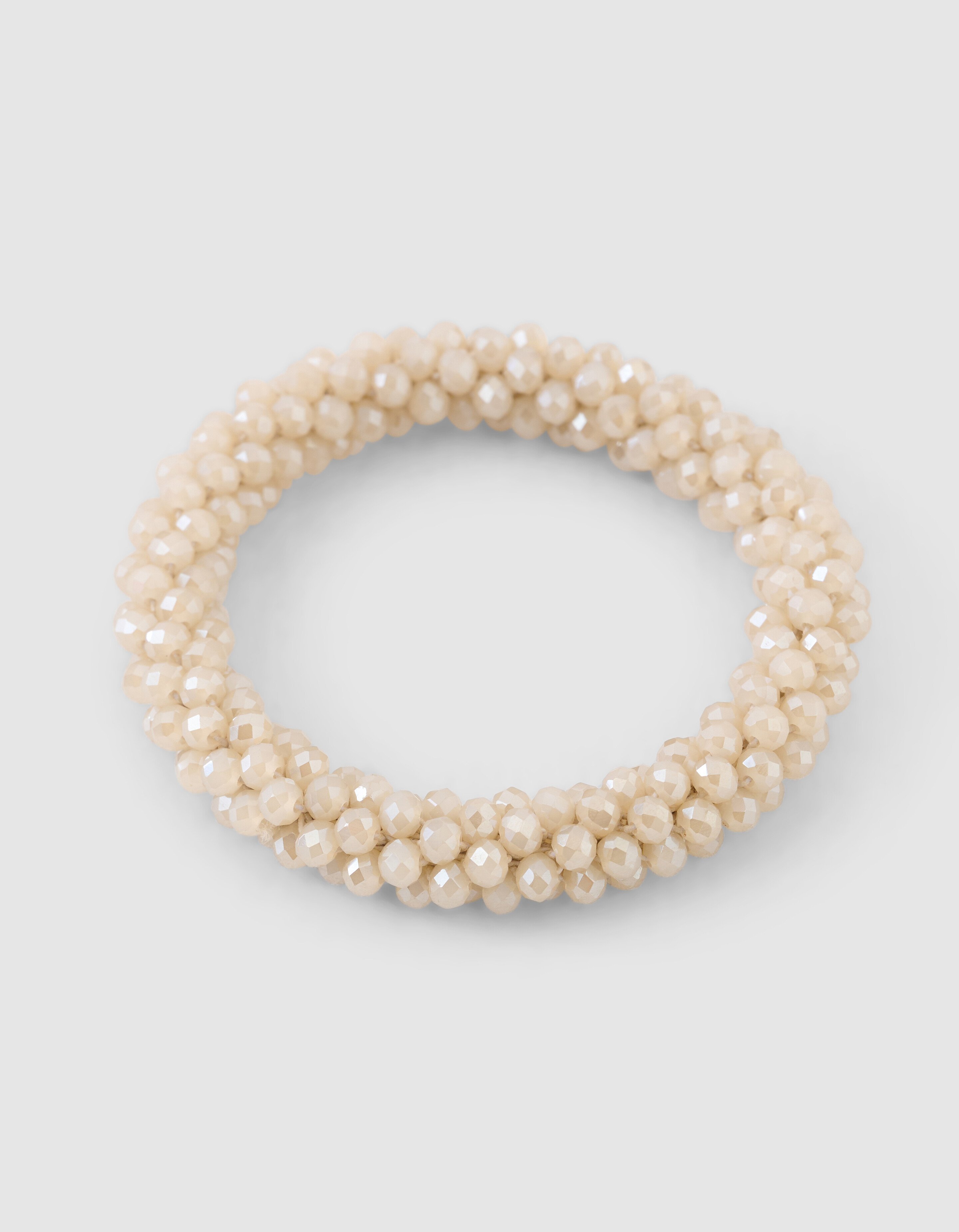 Perlenbesetzte Haarelastiek Beige SHOEBY ACCESSOIRES