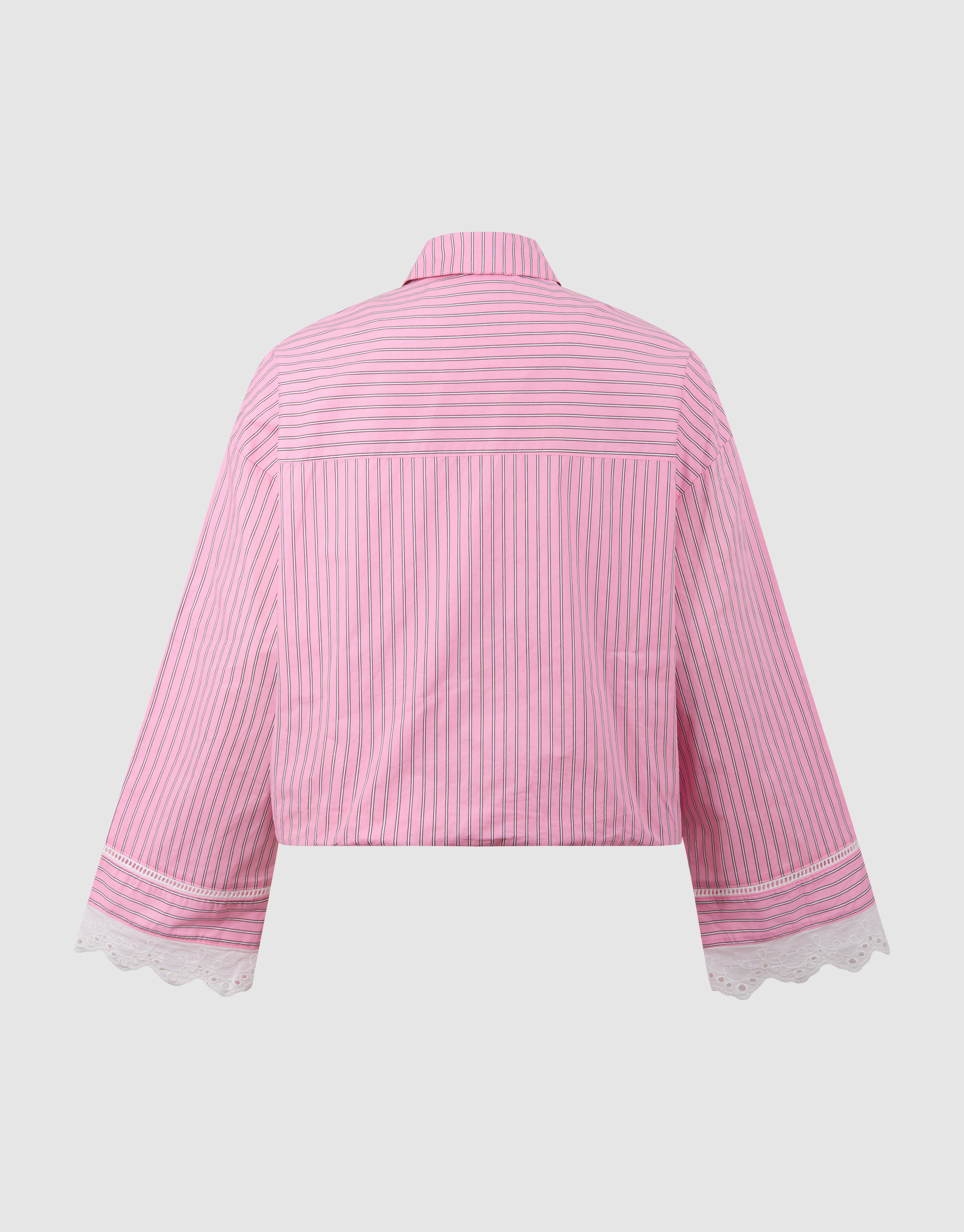 &Uuml;bergro&szlig;e Kanten Pinstripe Bluse Rosa SHOEBY WOMEN
