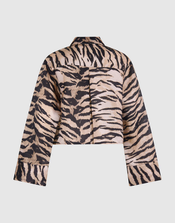 Cropped Tiger Bluse Braun SHOEBY WOMEN