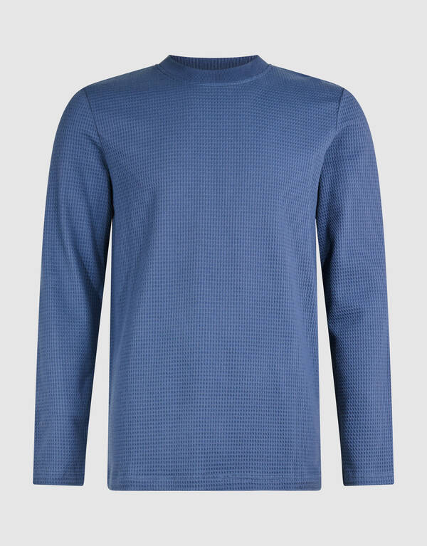 Structure Langarm-T-Shirt Blau SHOEBY MEN