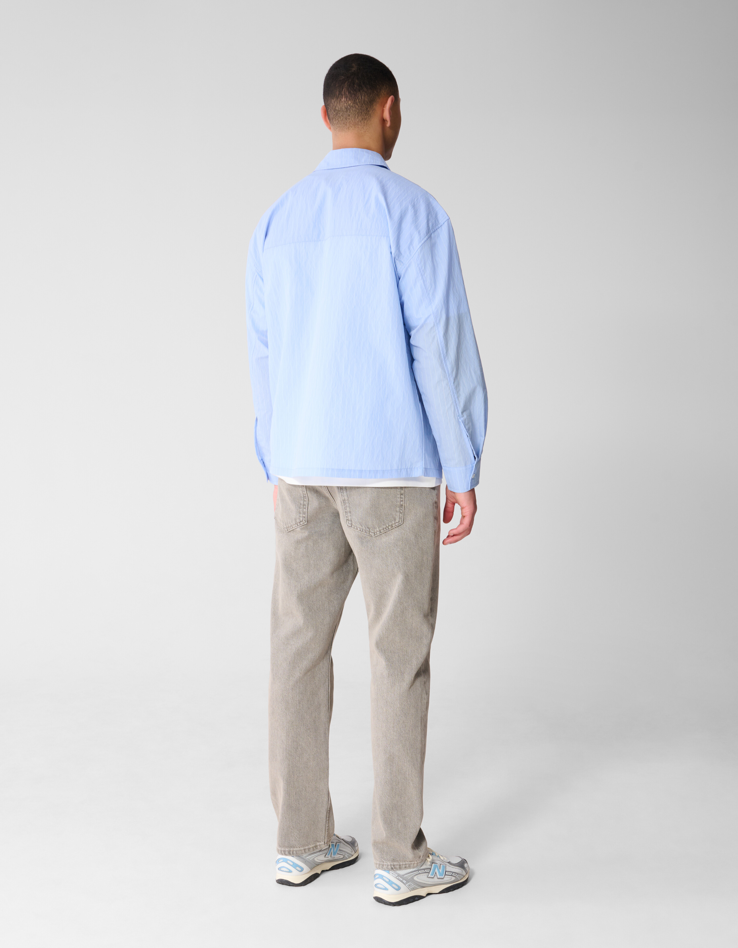 Relaxed Fit Nadelstreifenhemd Hellblau SHOEBY MEN