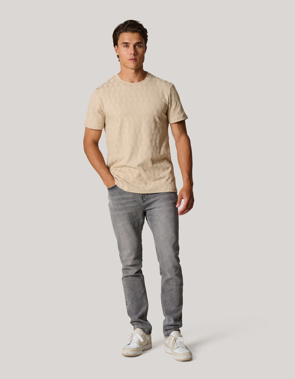 Jacquard T-shirt Sand SHOEBY MEN