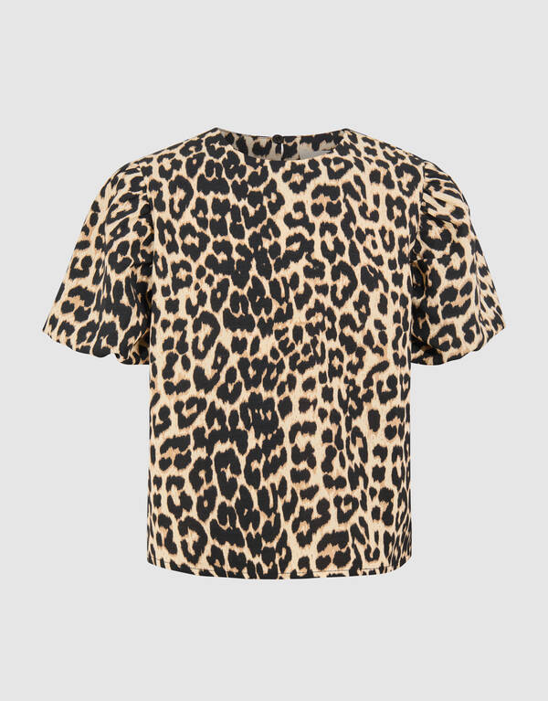 Leopard Puff Top Braun SHOEBY GIRLS