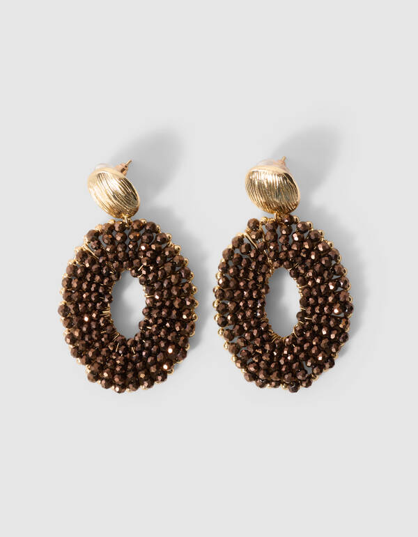 Beaded Ohrringe Braun/Gold SHOEBY ACCESSOIRES