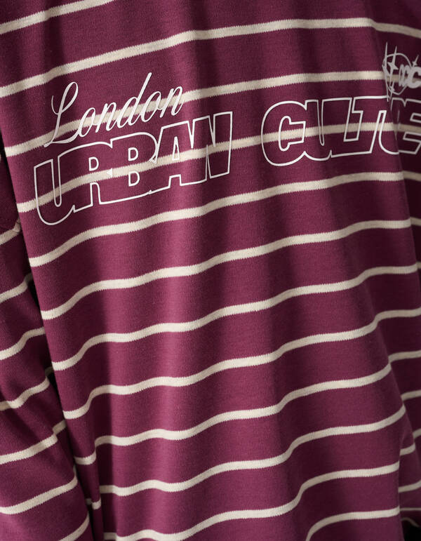 London gestreiftes Langarmshirt Dunkelrot SHOEBY BOYS