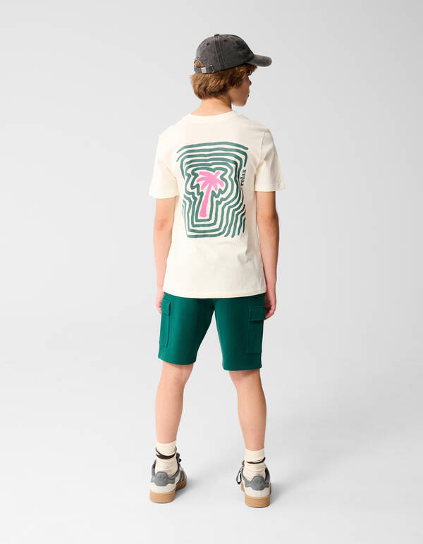 Palm Artwork T-shirt Off White SHOEBY BOYS
