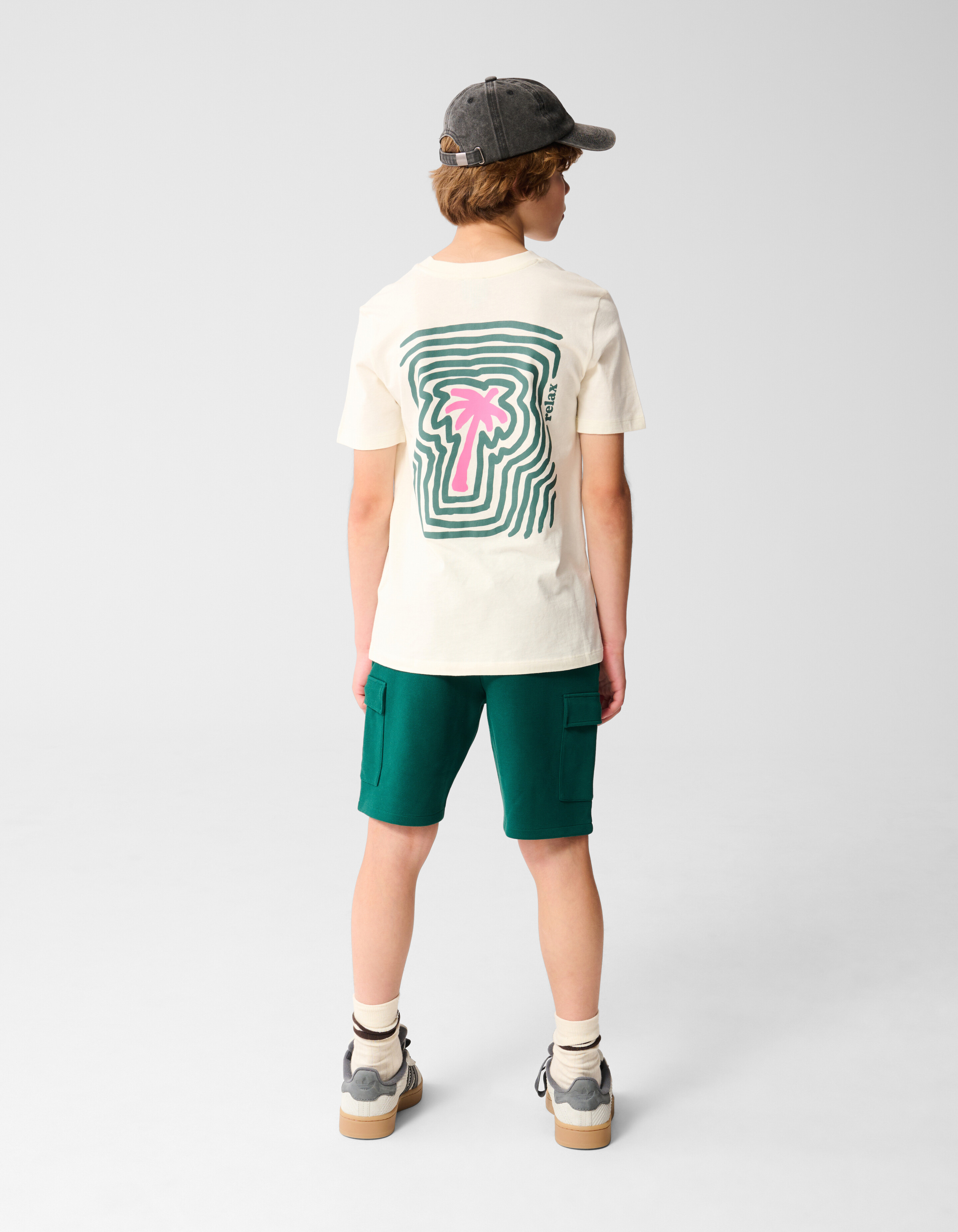 Palm Artwork T-shirt Off White SHOEBY BOYS