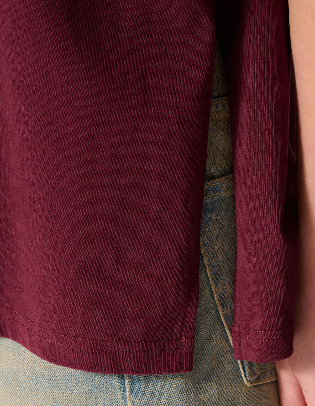Split-T-Shirt Dunkelrot SHOEBY WOMEN