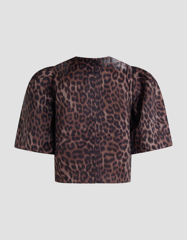 Puff Leopard Bluse Dunkelbraun SHOEBY WOMEN