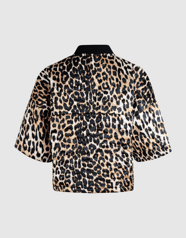 Kurz&auml;rmeliger Leopardenbomber Braun SHOEBY WOMEN