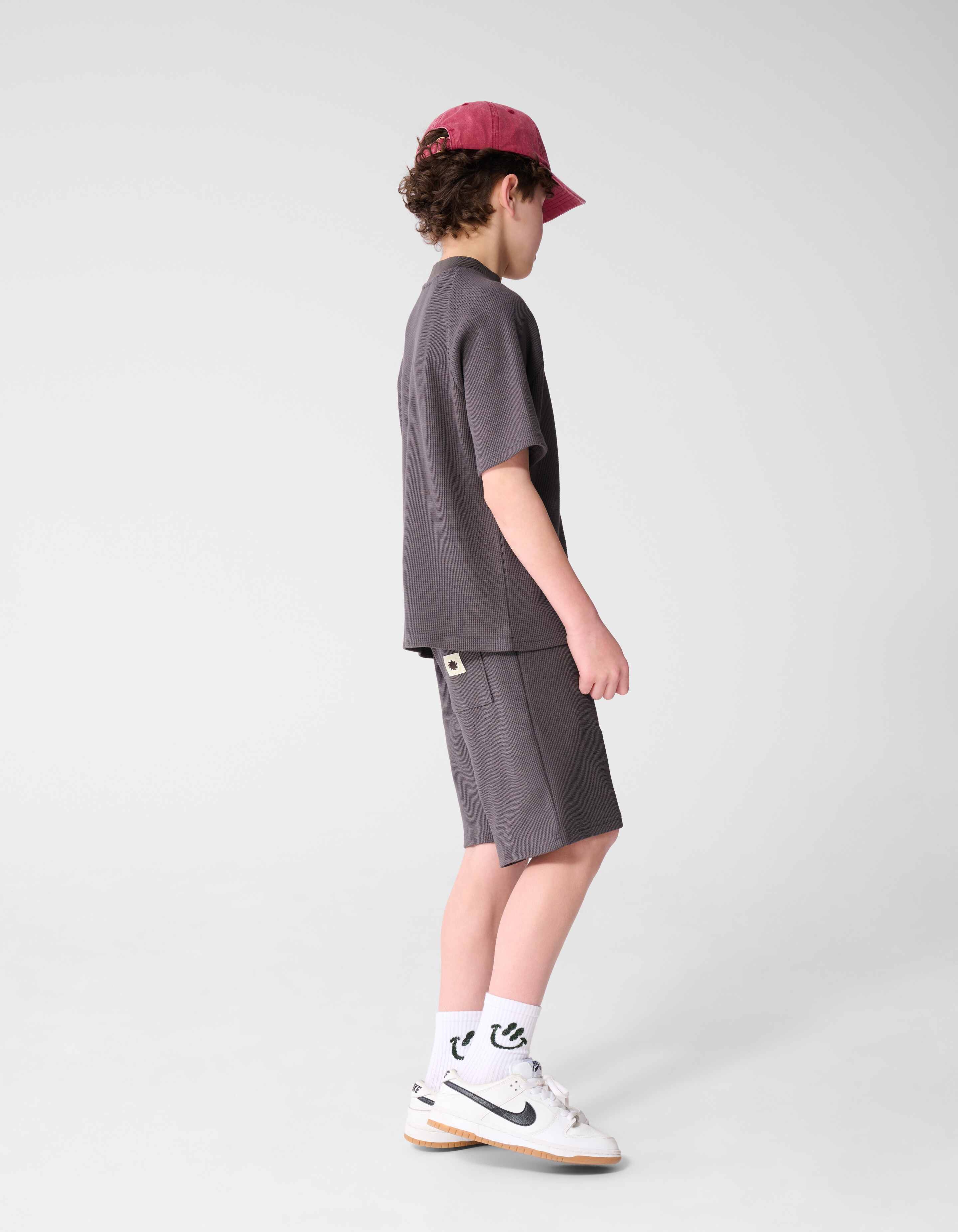 Waffelstruktur Kurz Dunkelgrau SHOEBY BOYS