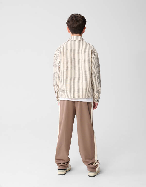 Sportieve Piqu&eacute; Wijde Pantalon Taupe SHOEBY BOYS