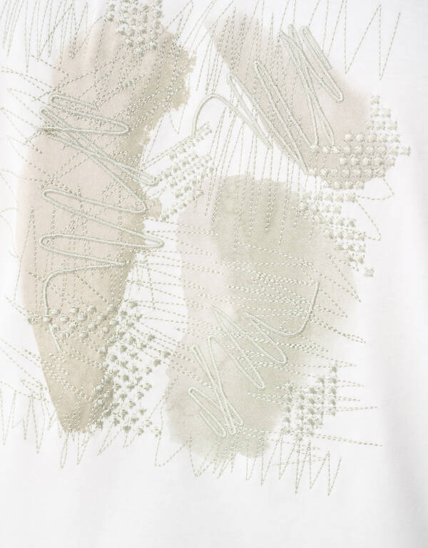 Besticktes Mix T-Shirt Wei&szlig; SHOEBY MEN