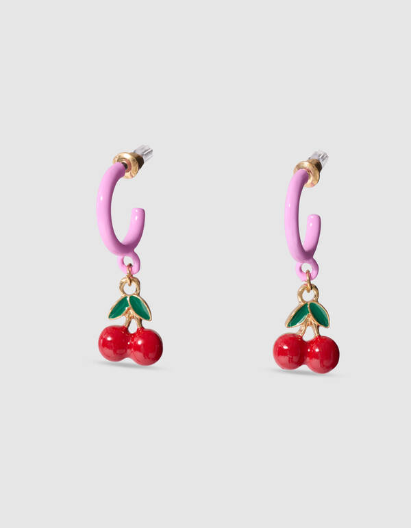 Cherry Charm Ohrringe Rosa SHOEBY ACCESSOIRES