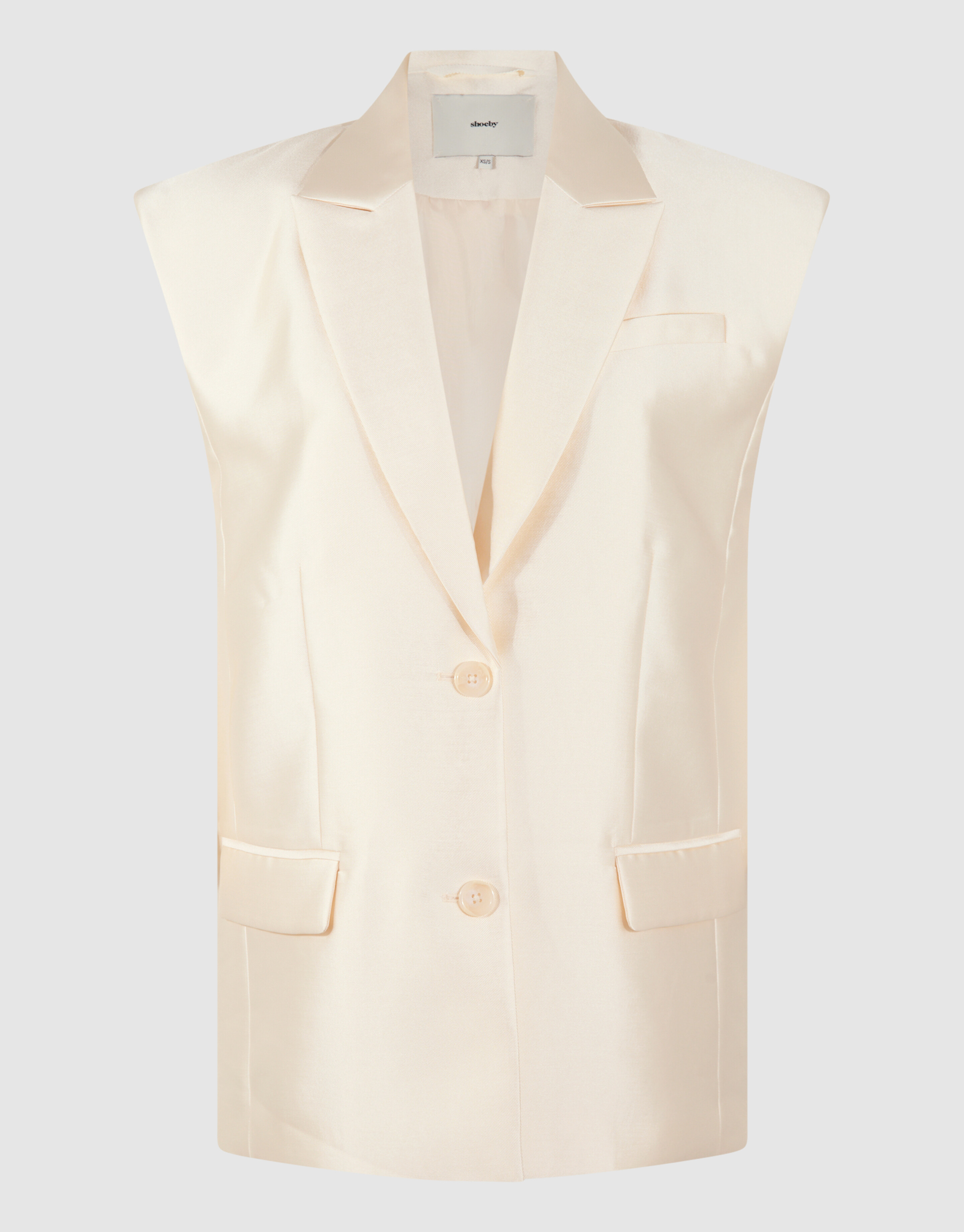 Oversized-Blazer ohne &Auml;rmel, gebrochenes Wei&szlig; SHOEBY WOMEN