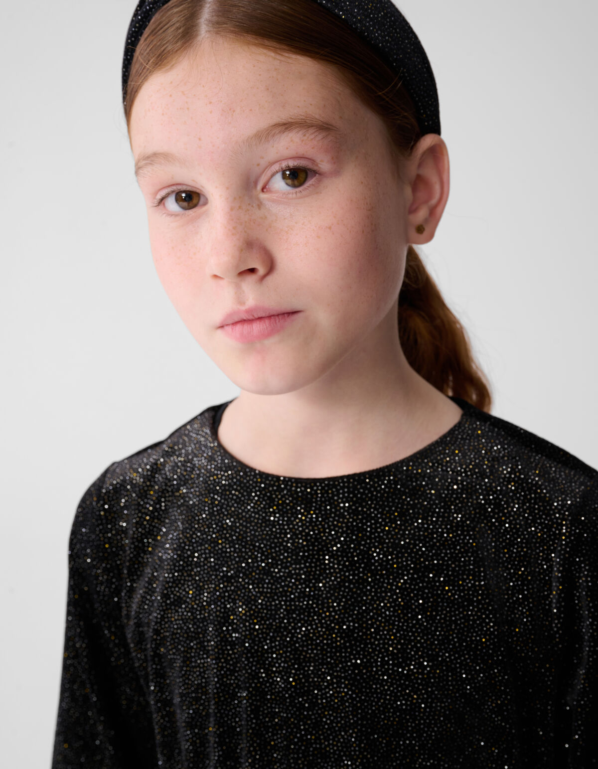 Schwarzes Minikleid aus Samt mit Schleife SHOEBY GIRLS