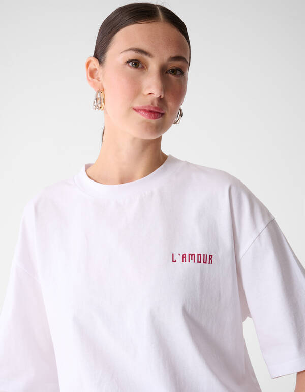 L'amour Artwork T-Shirt Wei&szlig; SHOEBY WOMEN