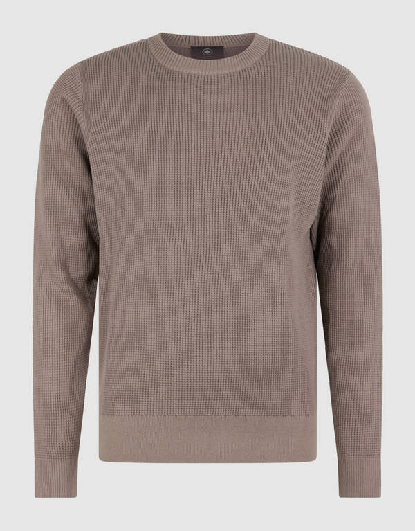 Gestrickter Waffel-Pullover Braun/Taupe SHOEBY MEN