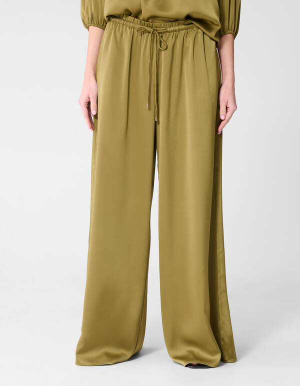 Satin Locker Sitzende Hose Gr&uuml;n SHOEBY WOMEN