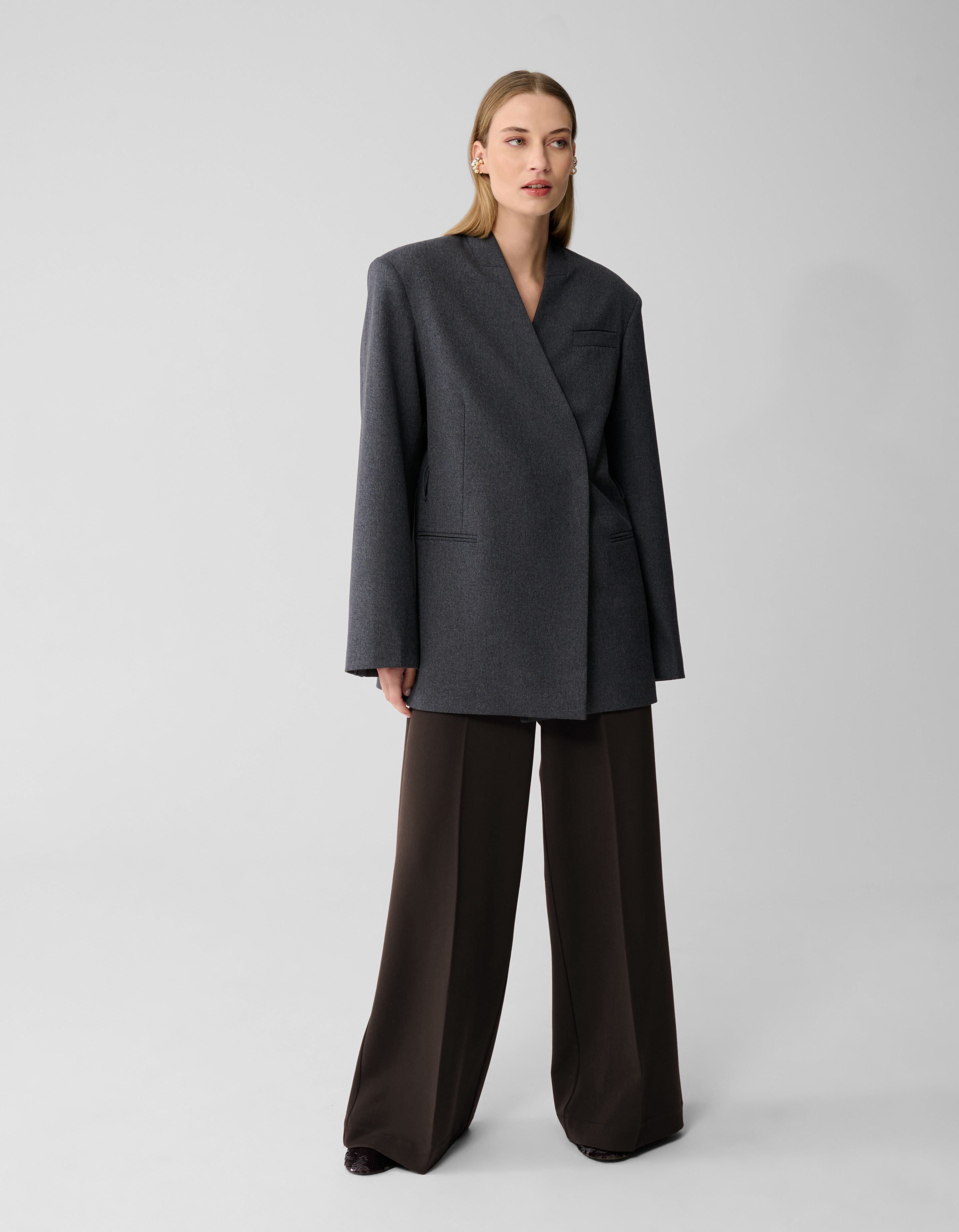 Oversized-Wickelblazer Dunkelgrau Von Lonneke SHOEBY WOMEN
