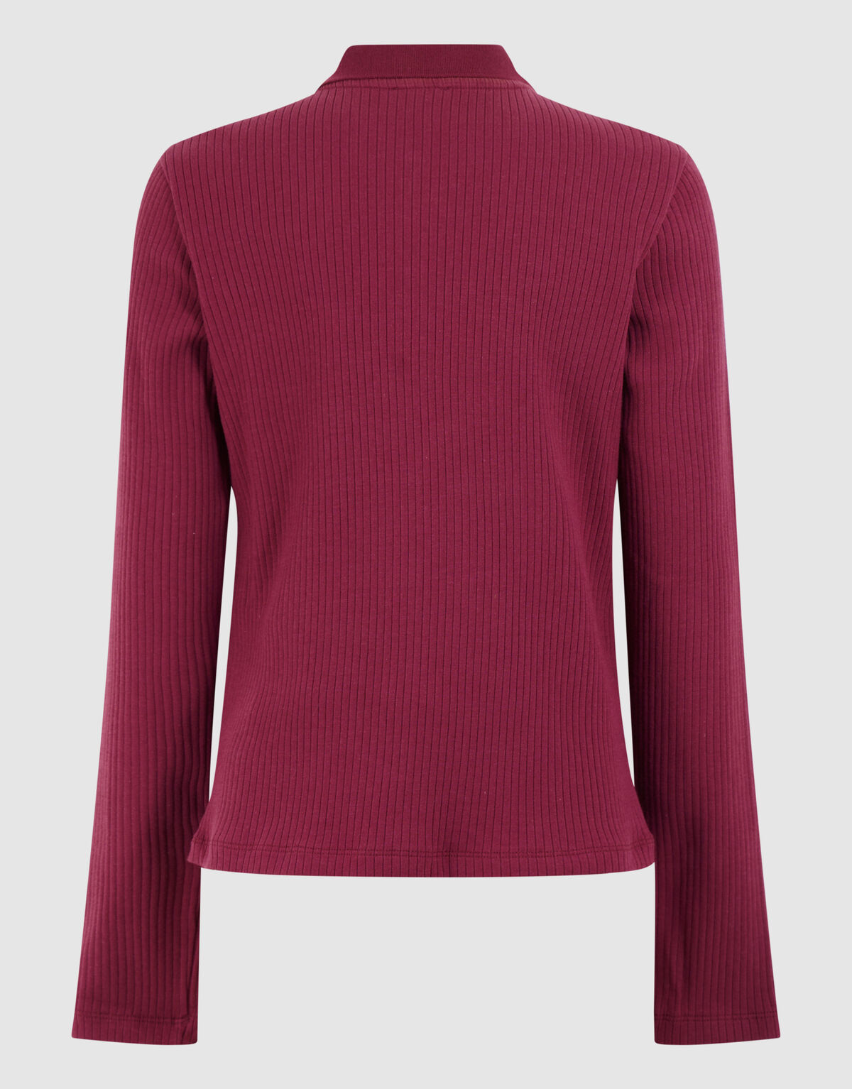 Collar Zip Longsleeve Top Donkerrood SHOEBY GIRLS