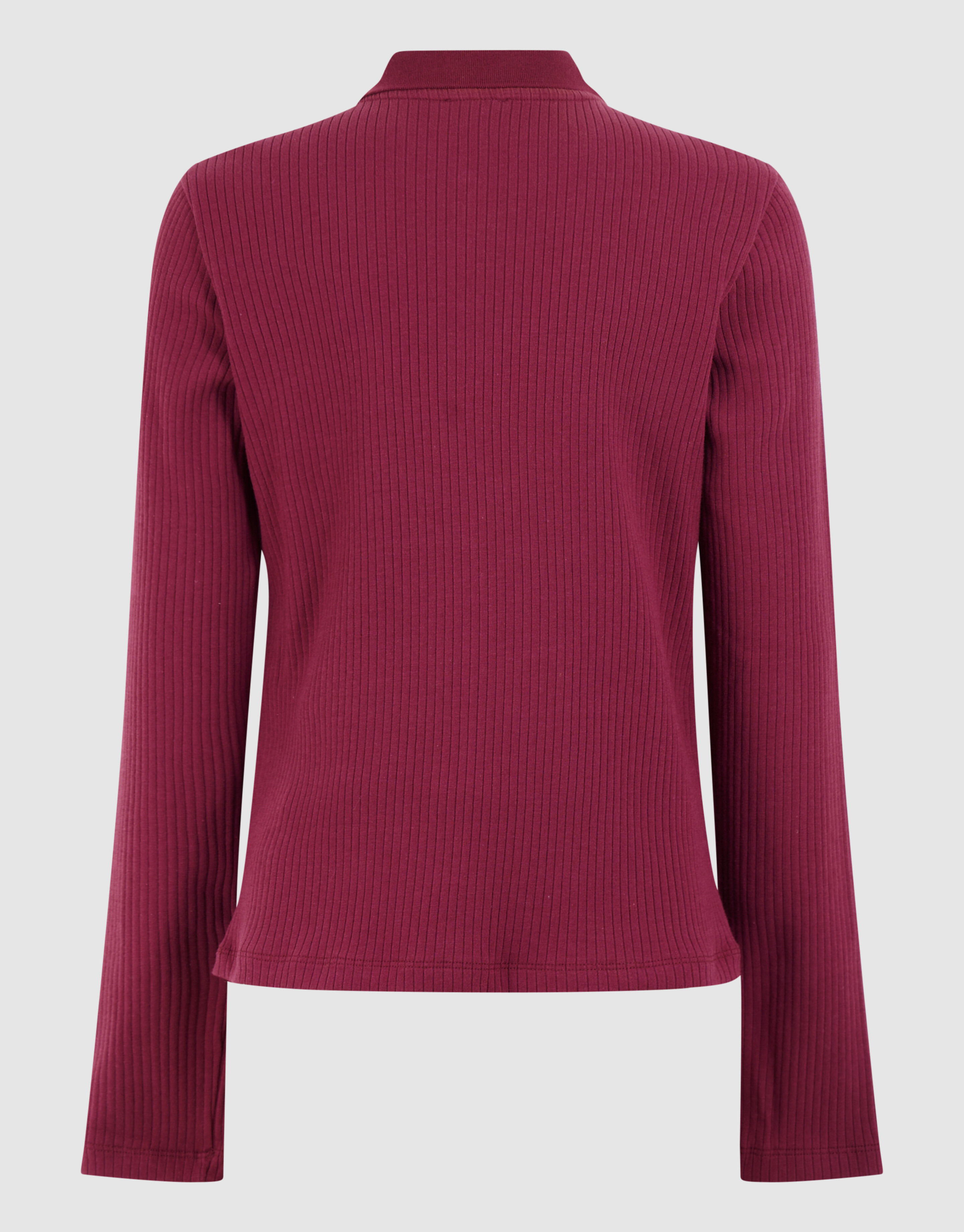 Collar Zip Longsleeve Top Donkerrood SHOEBY GIRLS