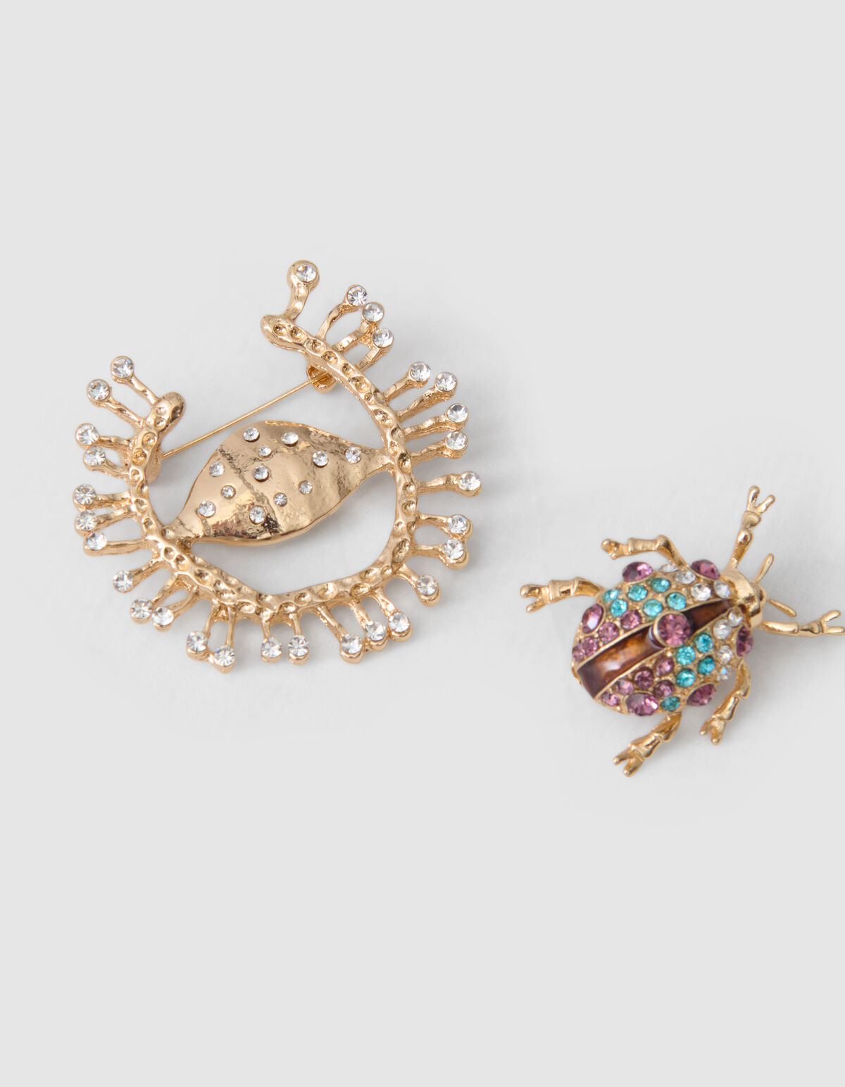 Strass Brosche Set Gold von fred SHOEBY ACCESSOIRES