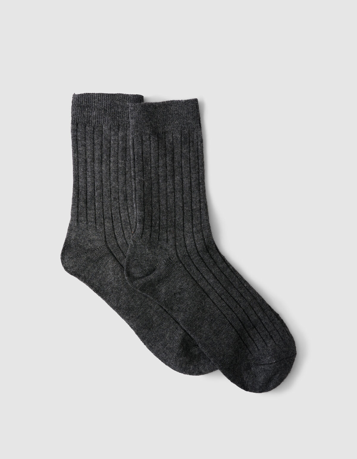 Gerippte Socke Dunkelgrau SHOEBY ACCESSOIRES