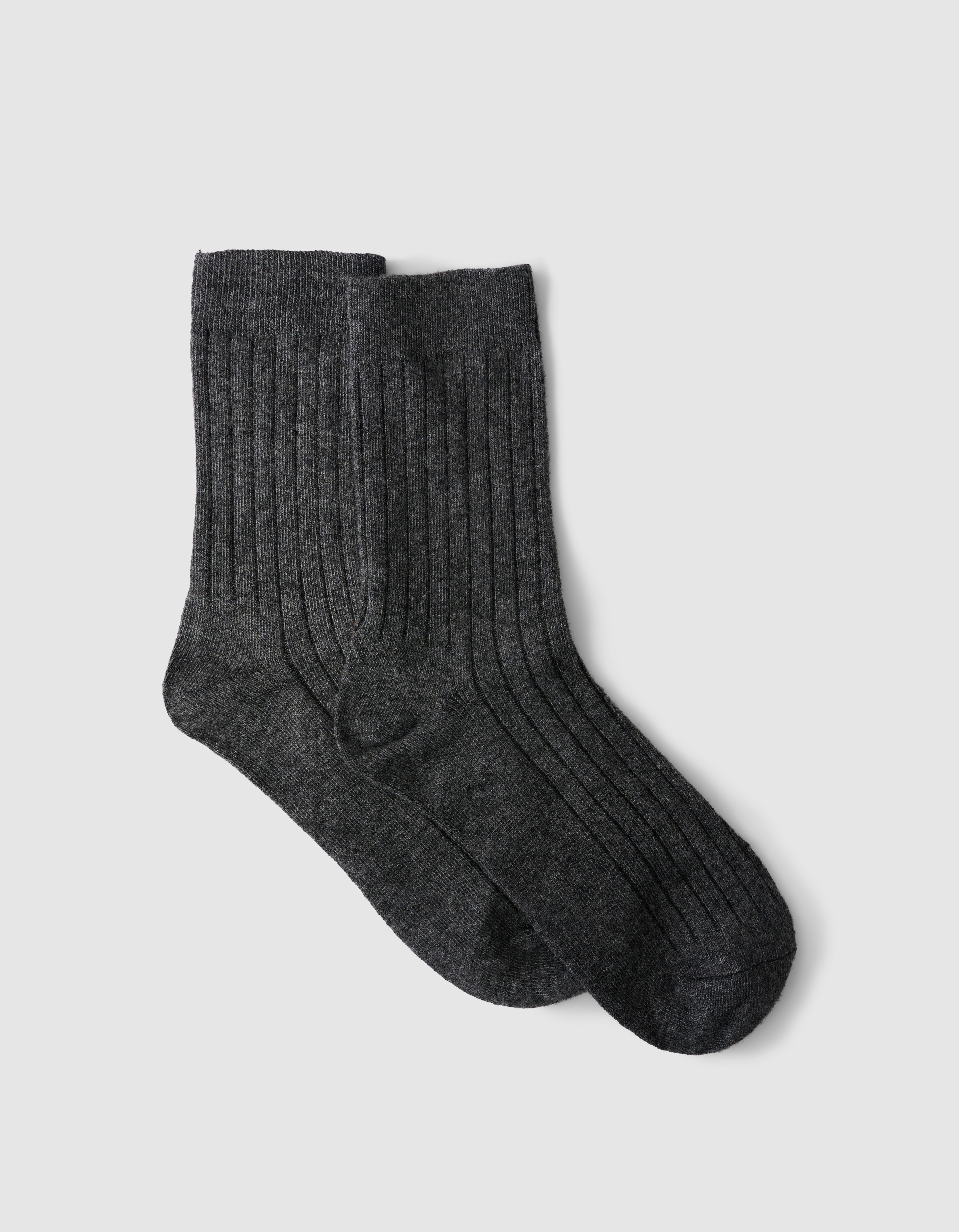 Gerippte Socke Dunkelgrau SHOEBY ACCESSOIRES