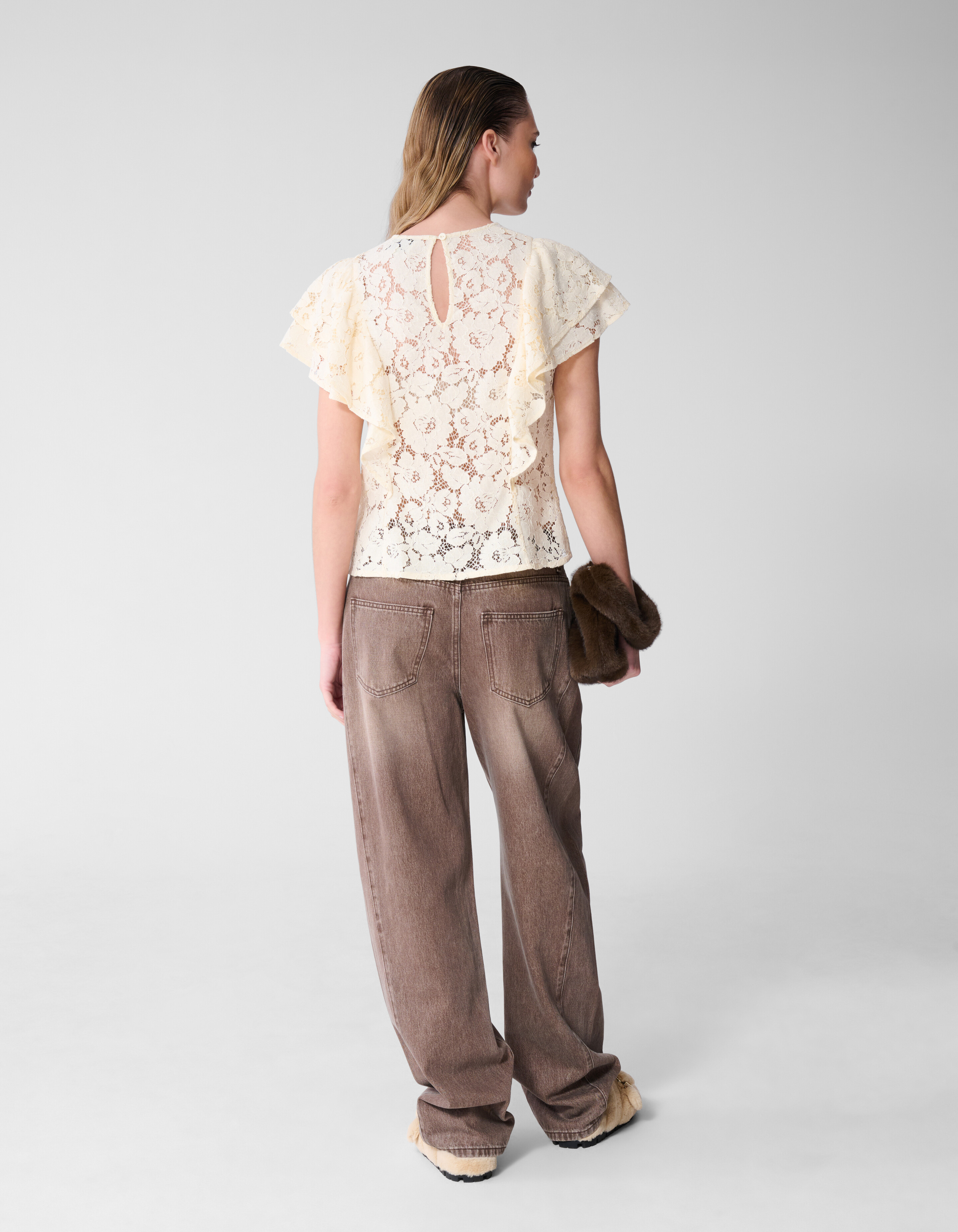 Kanten R&uuml;schentop Gebrochen Wei&szlig; SHOEBY WOMEN