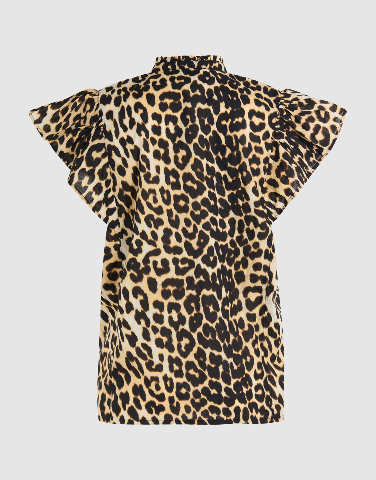 Leopard Ruffle Top Braun SHOEBY WOMEN